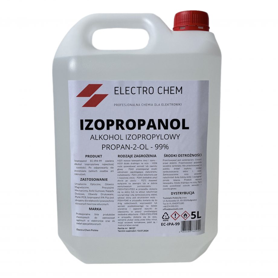 IZOPROPANOL - ALKOHOL IZOPROPYLOWY - 99% - 5l